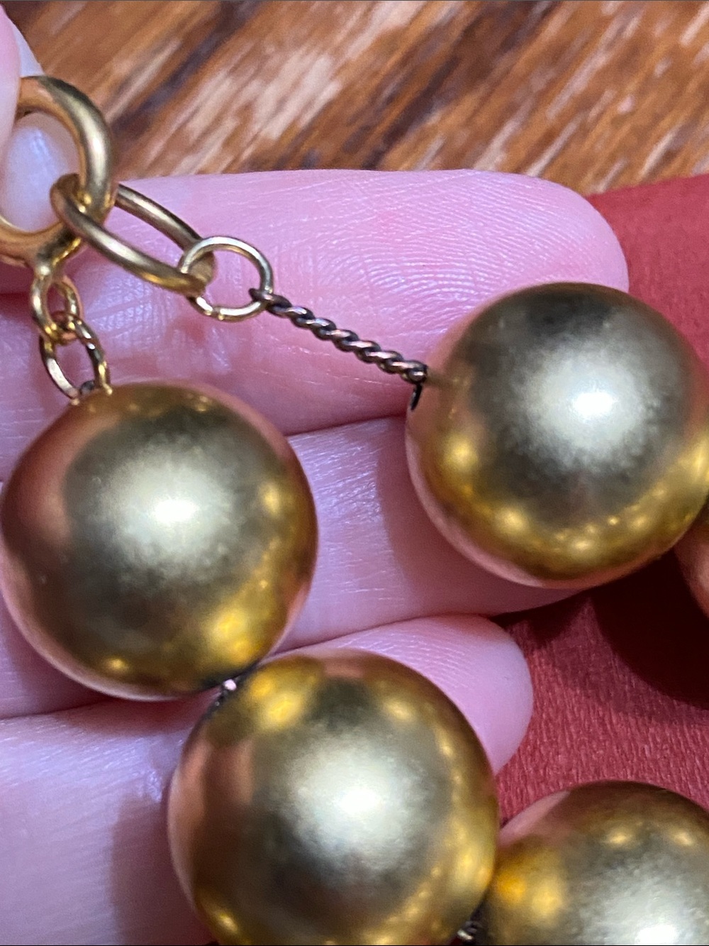 VTG Gold Bead Necklace - Picture 4 of 5